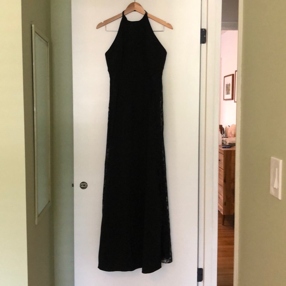 Lulus formal black halter dress